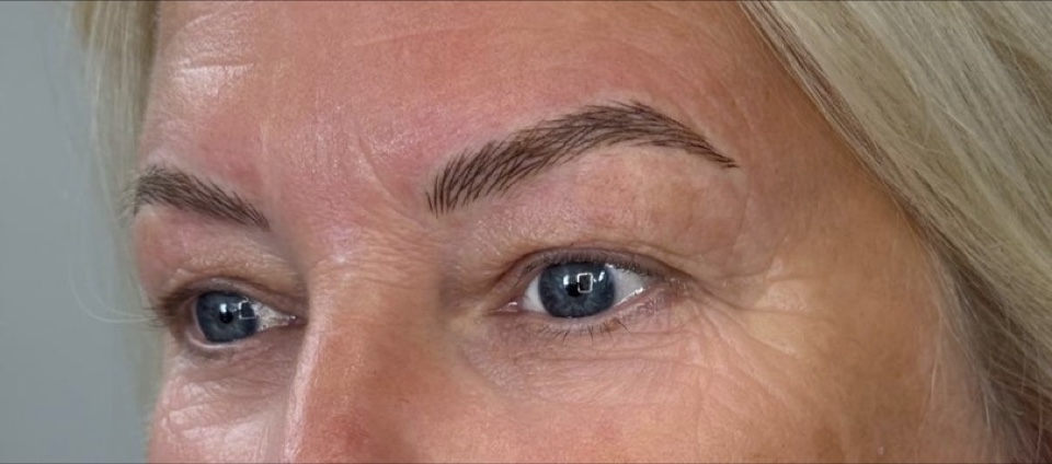 Sam Fella's finished brows, shared with their review
